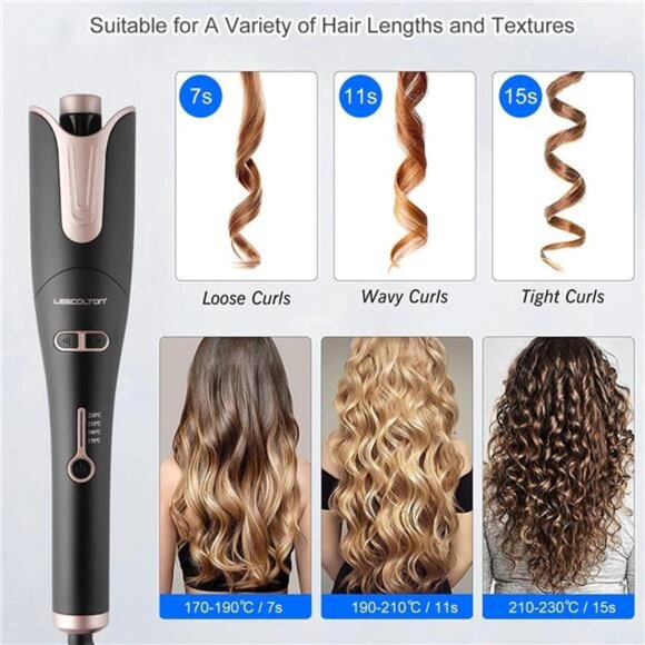 Automatic Hair Curling Iron, Rotating Curlers Iron with 1" Large Barrel Curls - Picture 6 of 7